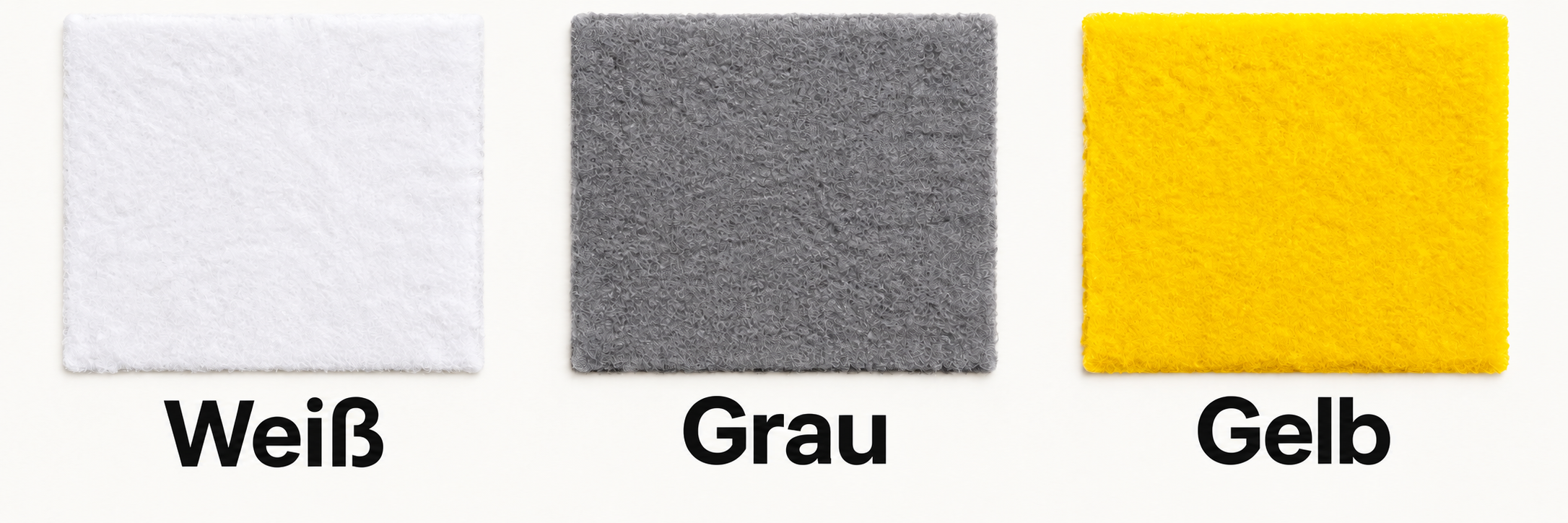 Samtige Flockfarben: Weiß, Grau und Gelb
