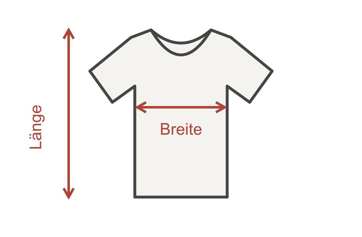Länge und Breite am T-Shirt