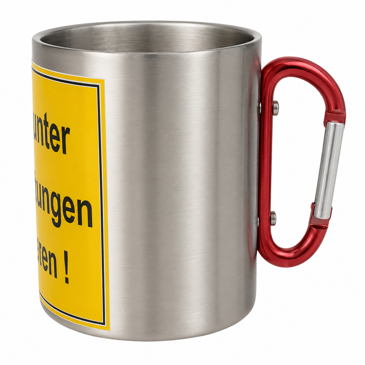 Edelstahlbecher mit Karabiner Henkel