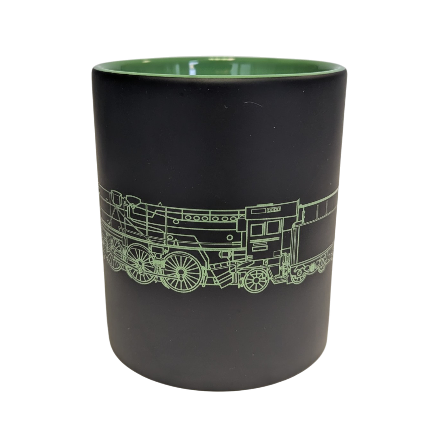Schwarz-grüne Keramiktasse mit Loknummer 03 1010 der Deutschen Reichsbahn