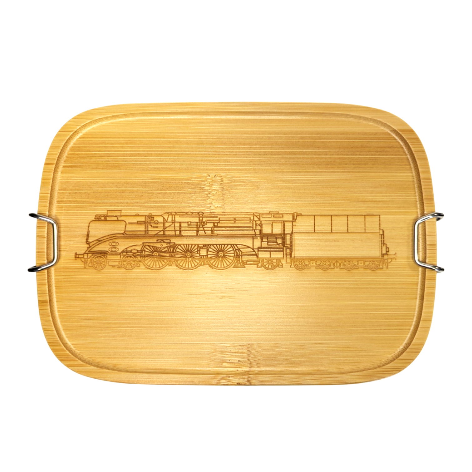 Lunchbox aus Edelstahl mit Bambusdeckel
