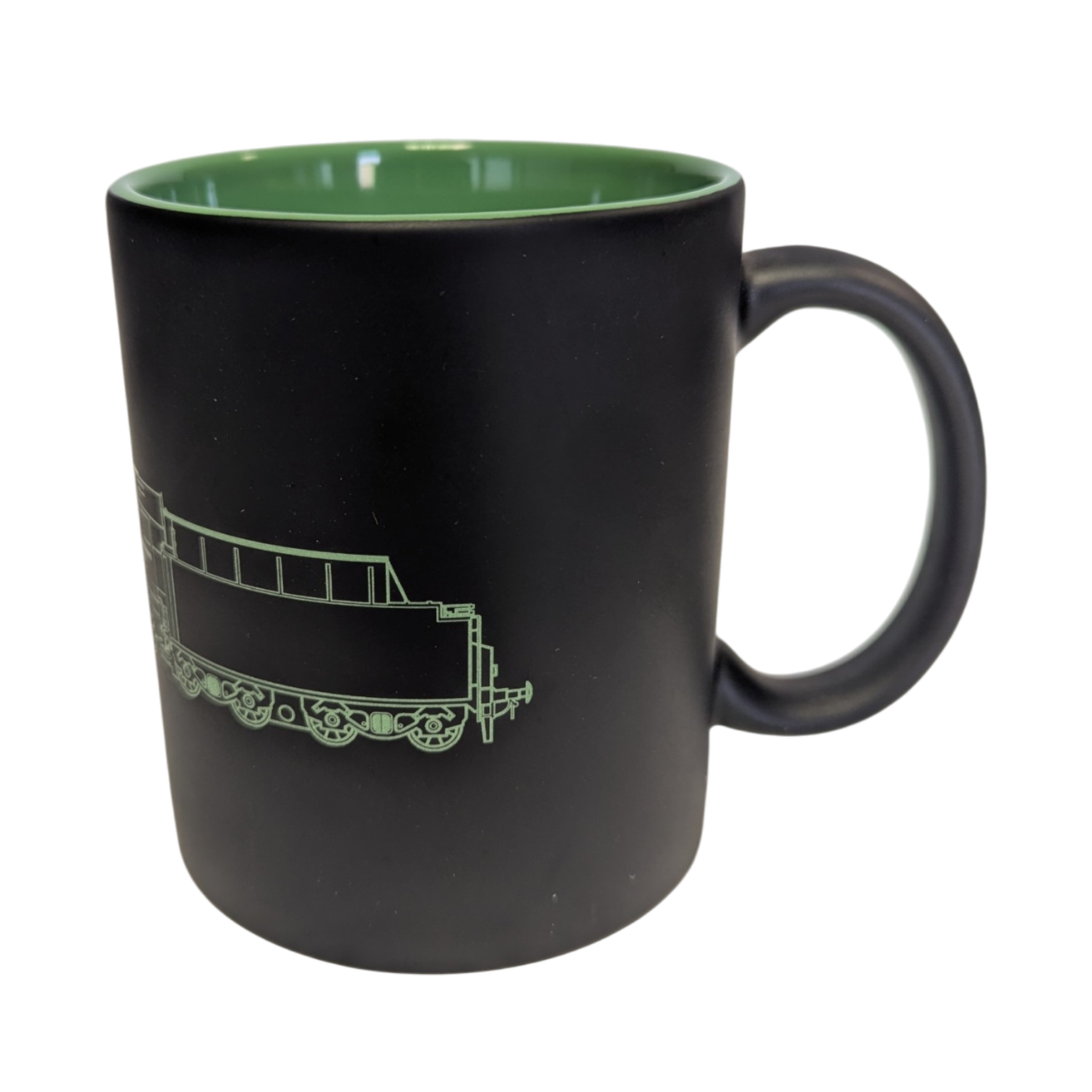 Schwarz-grüne Keramiktasse mit Loknummer 03 1010 der Deutschen Reichsbahn