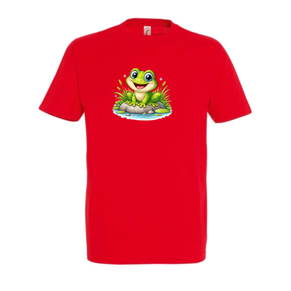 Rotes Kinder-T-Shirt mit Frosch