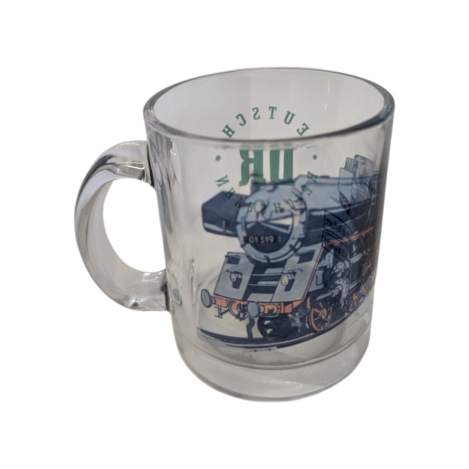 Glastasse mit Reichsbahn Motiv