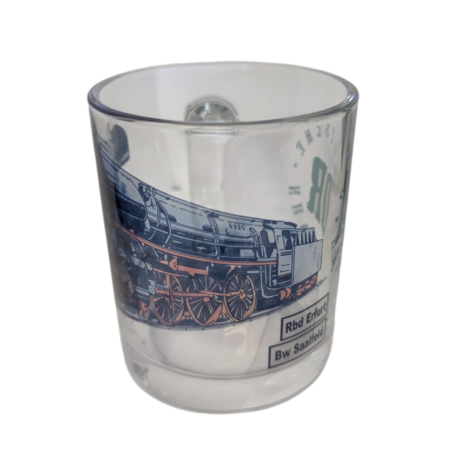 Glastasse mit Reichsbahn Motiv