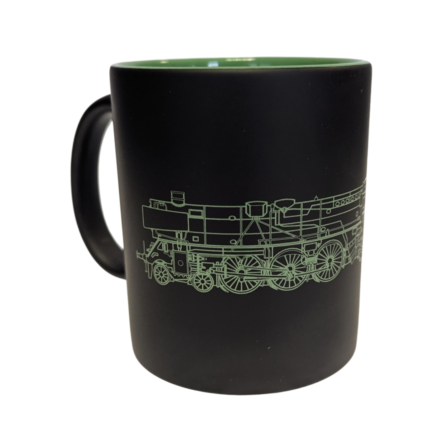Schwarz-grüne Keramiktasse mit Loknummer 03 1010 der Deutschen Reichsbahn