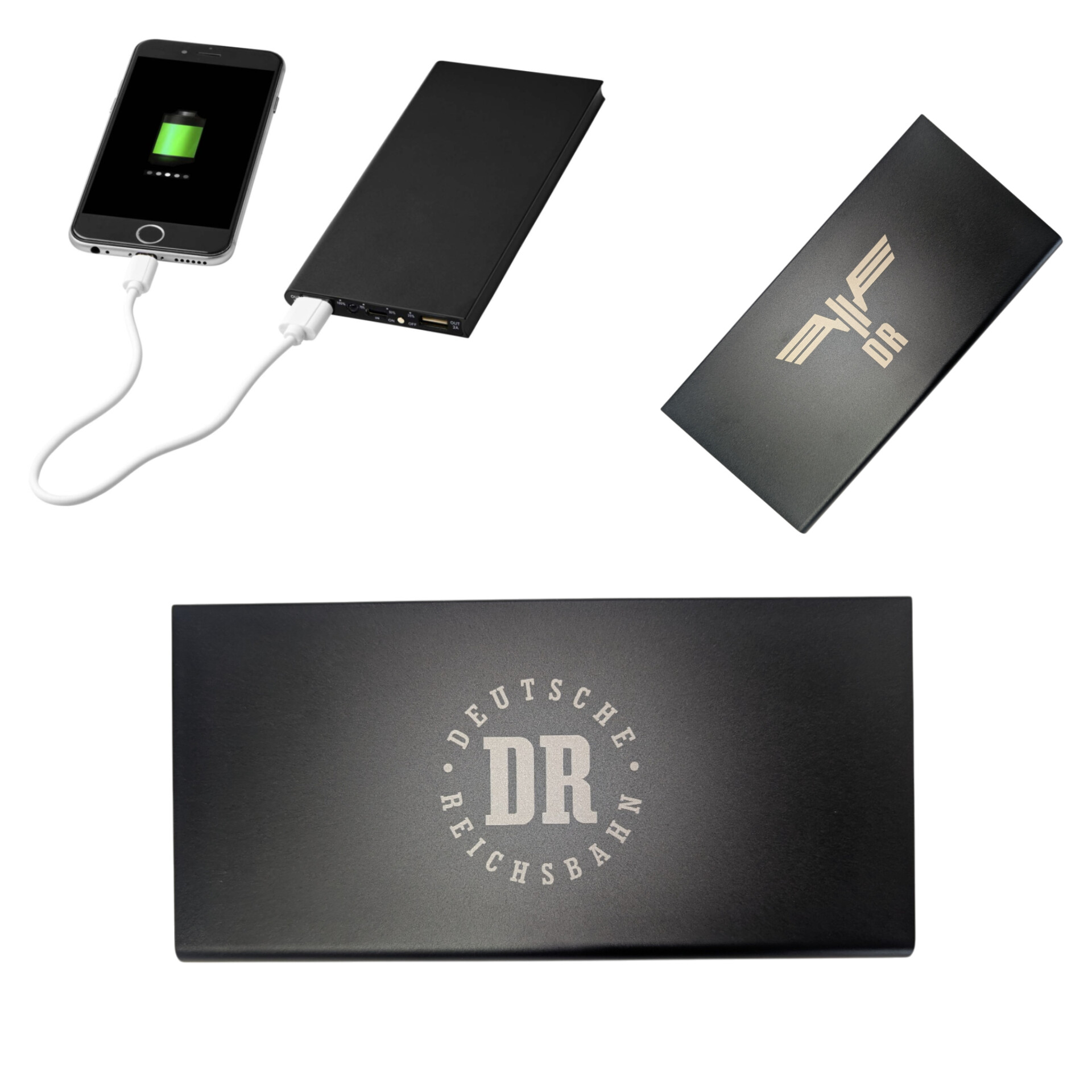 Powerbank mit DR Logo