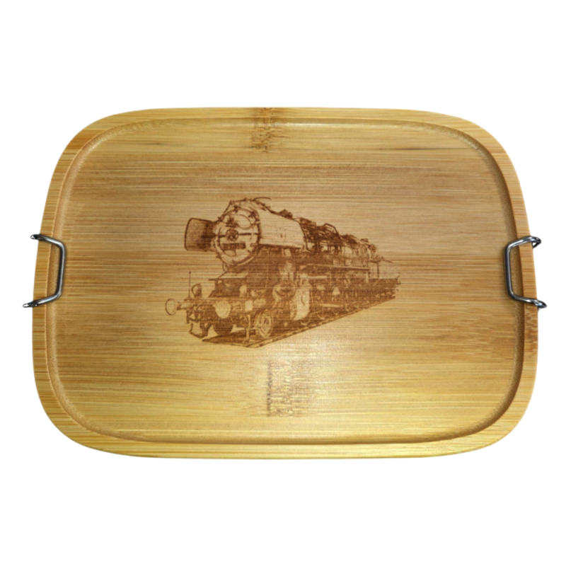 Edelstahl-Lunchbox mit Bambusdeckel und Baureihe 52