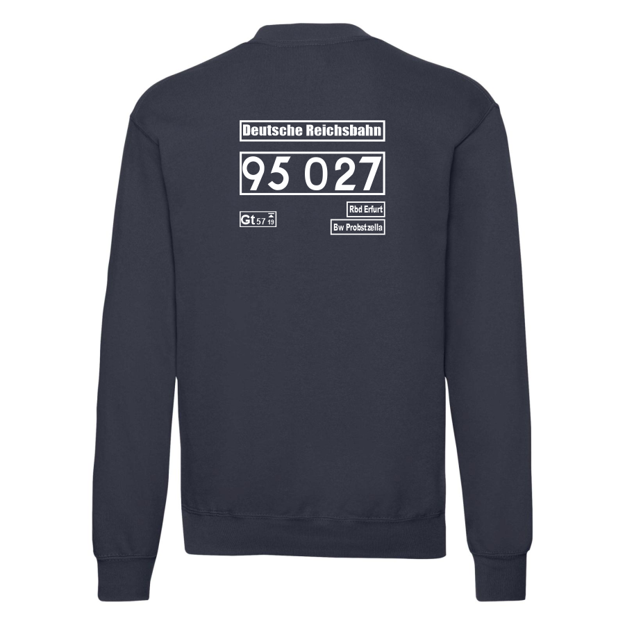 Dunkelblaues Sweat-Shirt mit Loknummer 95 027 der Deutschen Reichsbahn