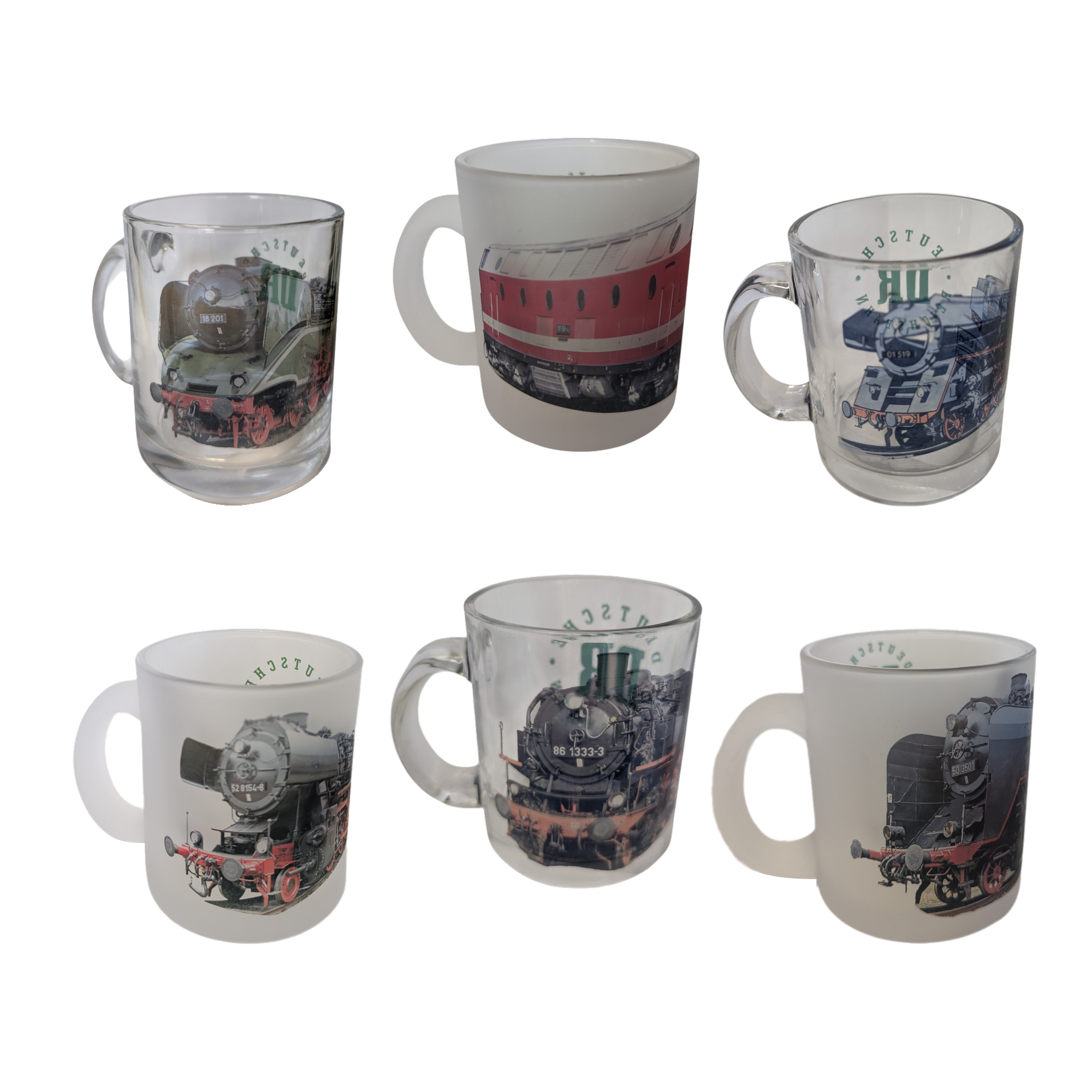 Glastasse mit Reichsbahn Motiv