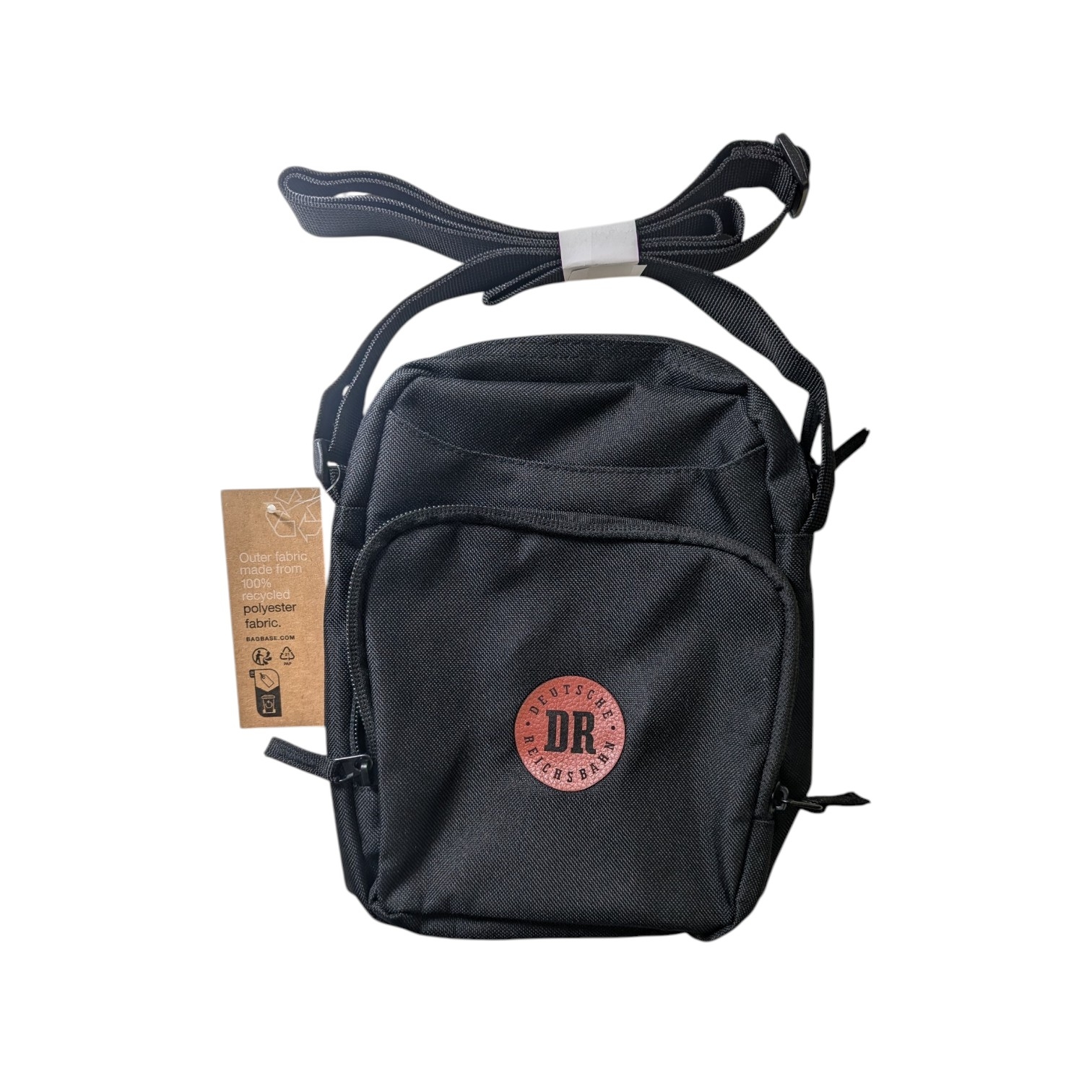 Schwarze Bodybag mit DR-Logo der Deutschen Reichsbahn