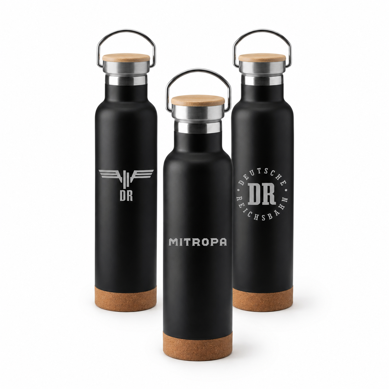 Thermoflasche mit DR Logo