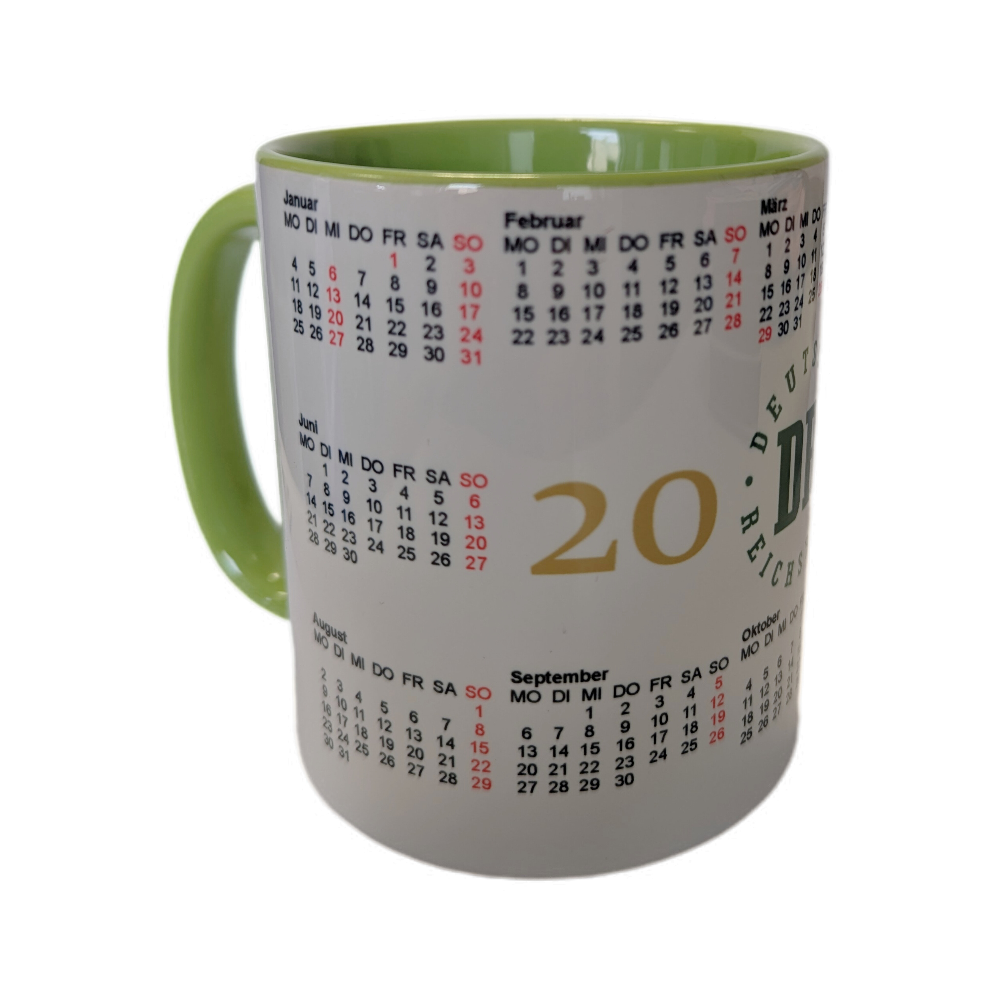 Sammlertasse mit Kalender 2027 und DR-Logo