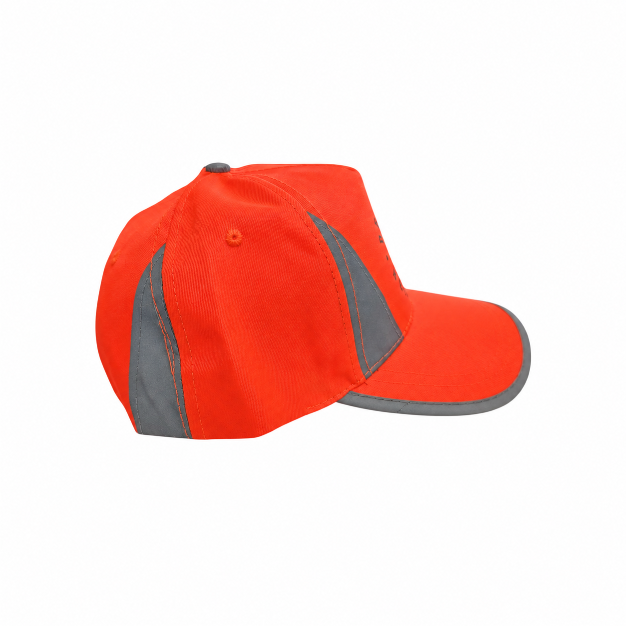 Leuchtorange Warnschutzkappe mit reflektierenden Streifen, Seitenansicht