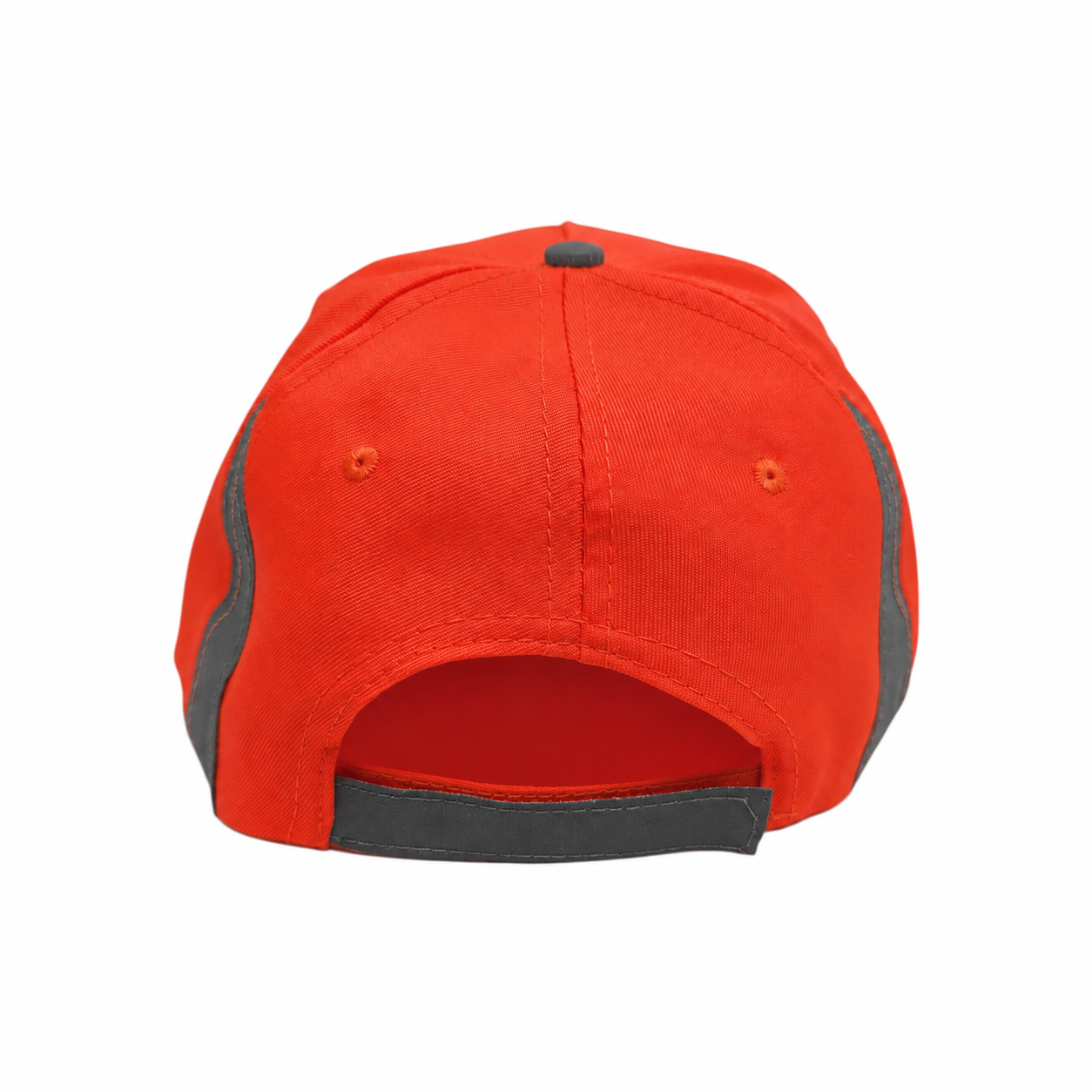 Leuchtorange Warnschutzkappe mit reflektierenden Streifen, Rückansicht